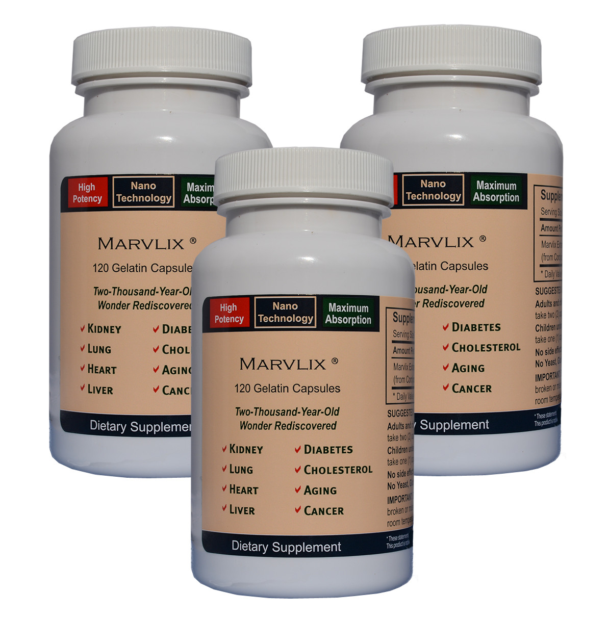 Marvlix w/ Cordyceps Sinensis Mushroom For Immune Health & Longevity (3) Save 7%