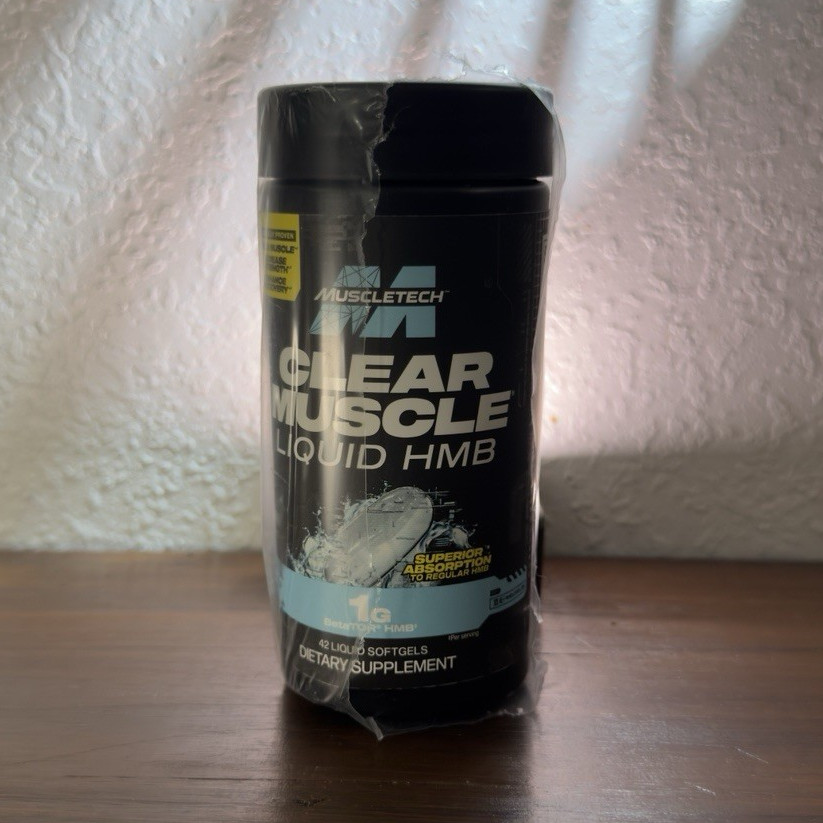 MuscleTech Clear Muscle Liquid HMB 1 g BetaTOR Softgels 42 Count Natural Flavor
