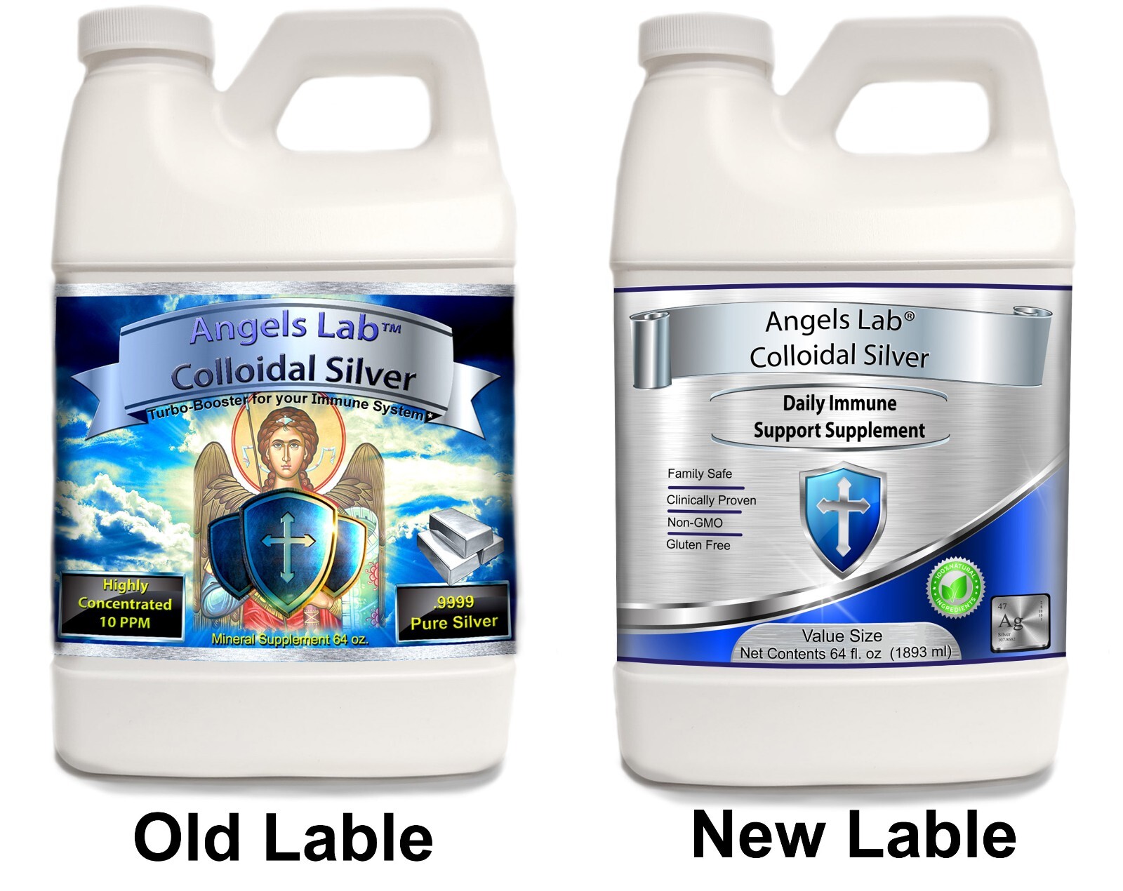 Colloidal Silver 64 oz Angels Lab 10ppm Half a Gallon