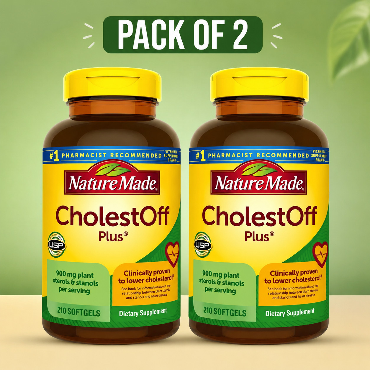 CholestOff PLUS by Nature Made 900mg – 210 Softgels – Helps Maintain Cholesterol