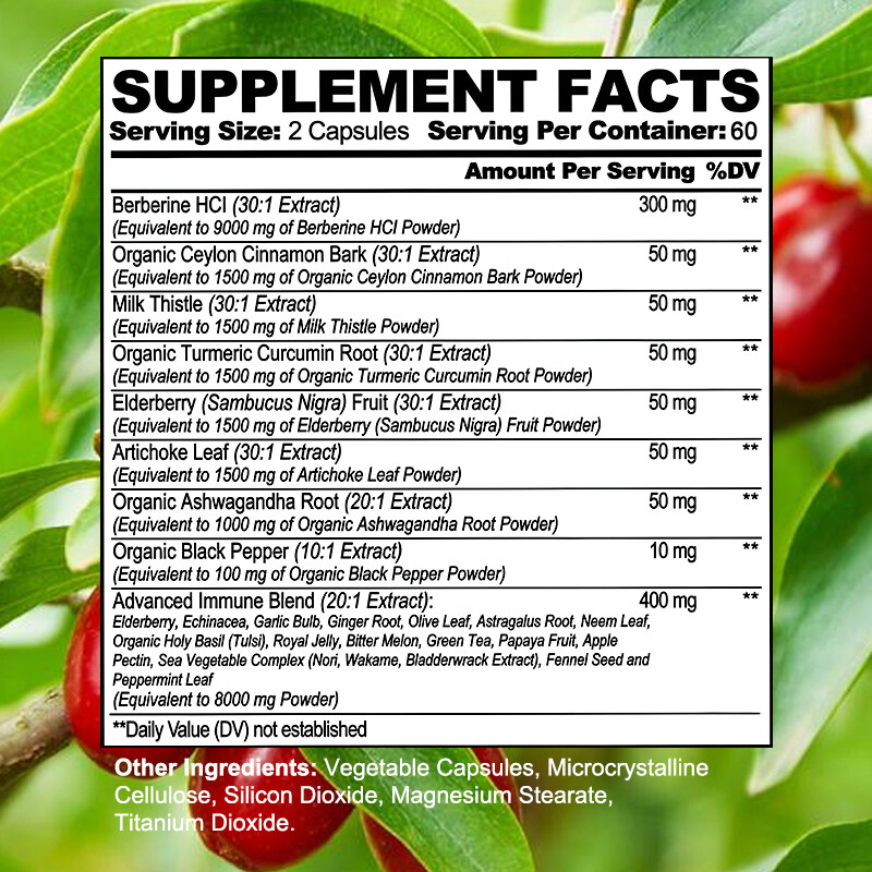 Berberine Supplement 25,600mg per Serving – High Absorption Heart Health Support