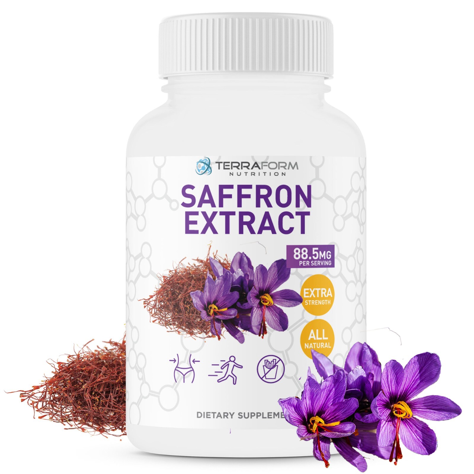 Pure Saffron Extract 88.5mg – Supports Healthy Weight Loss – USA MADE – 60ct