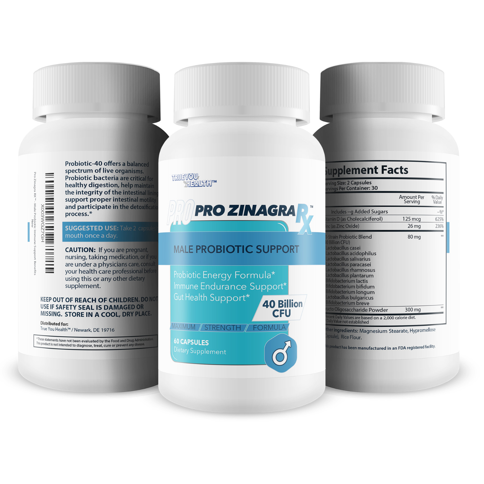 Pro Zinagra RX – Male Probiotic Support – Promote Increased Energy & Endurance