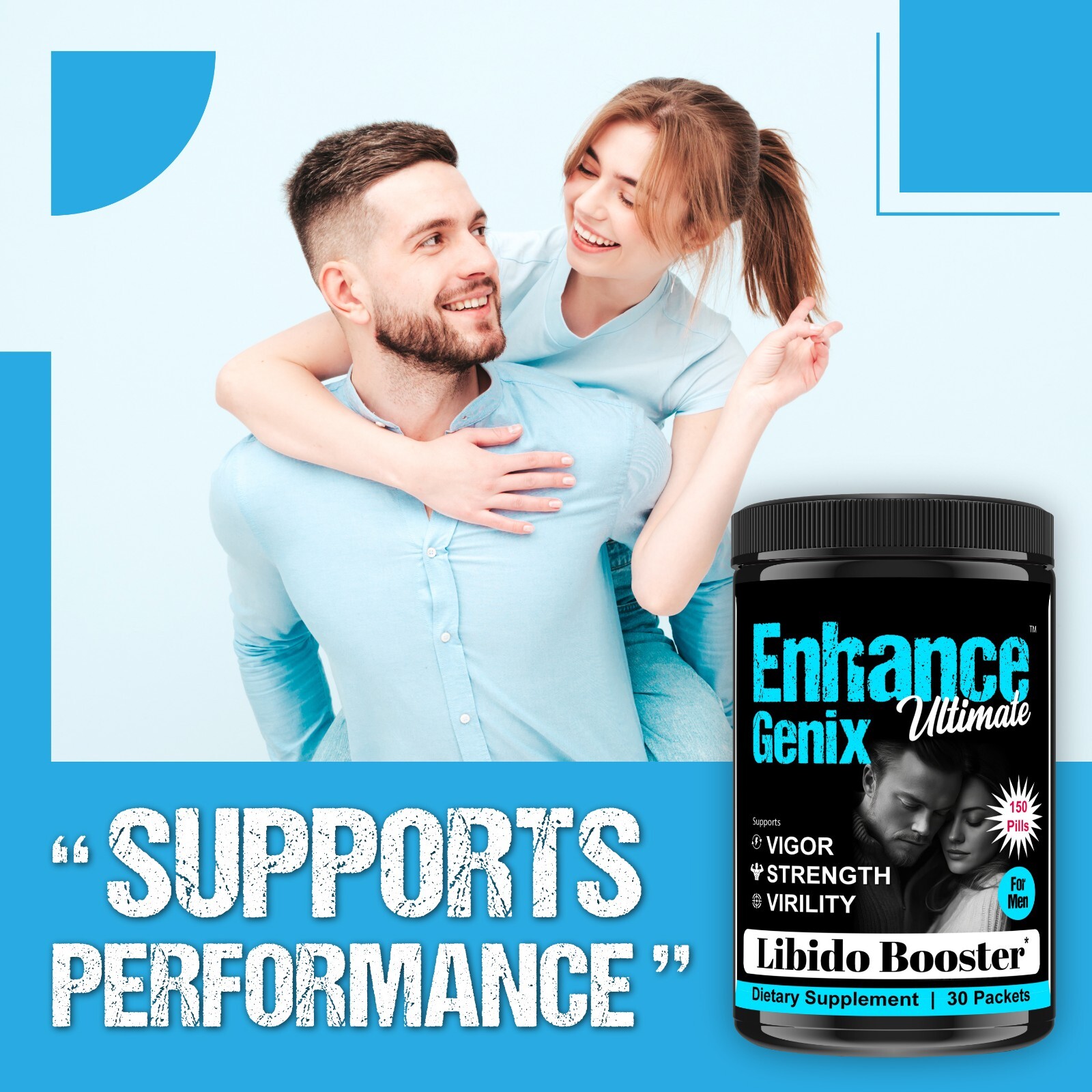 MALE ENHANCEMENT TESTOSTERONE PILLS PERFORMANCE ENHANCER 30 Packets-12/2025