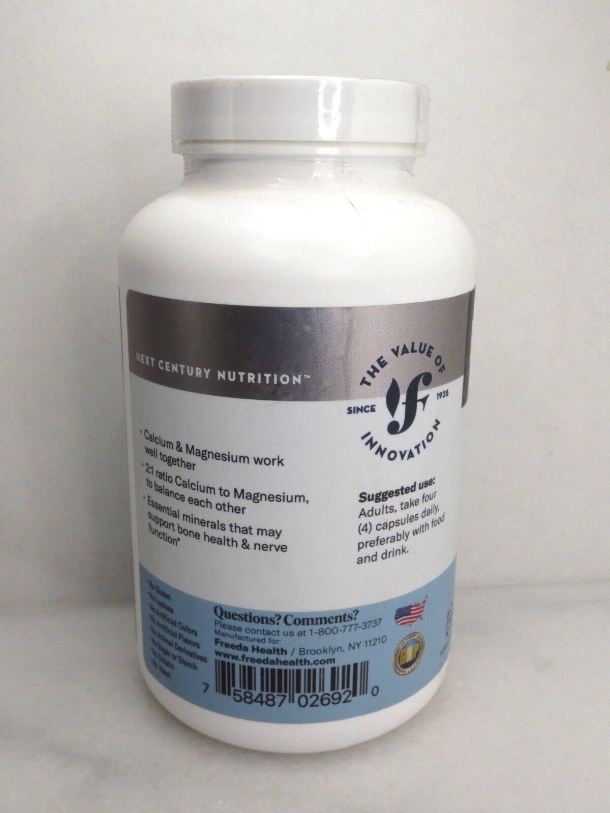 FREEDA SUPER CAL/MAG CALCIUM & MAGNESIUM 250 CAPSULES NWOB EXP: 08/2025