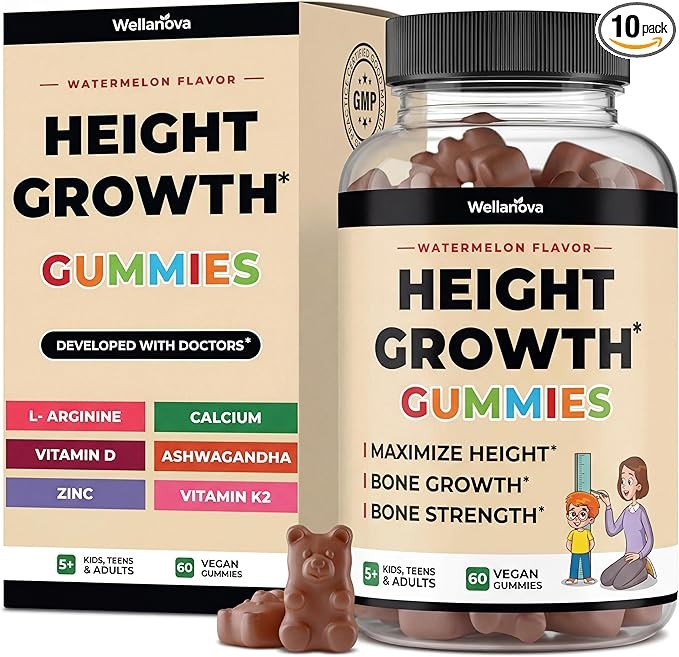 Height Growth Gummies | Kids Teen Vitamin Calcium, Magnesium Glycinate 60 Count