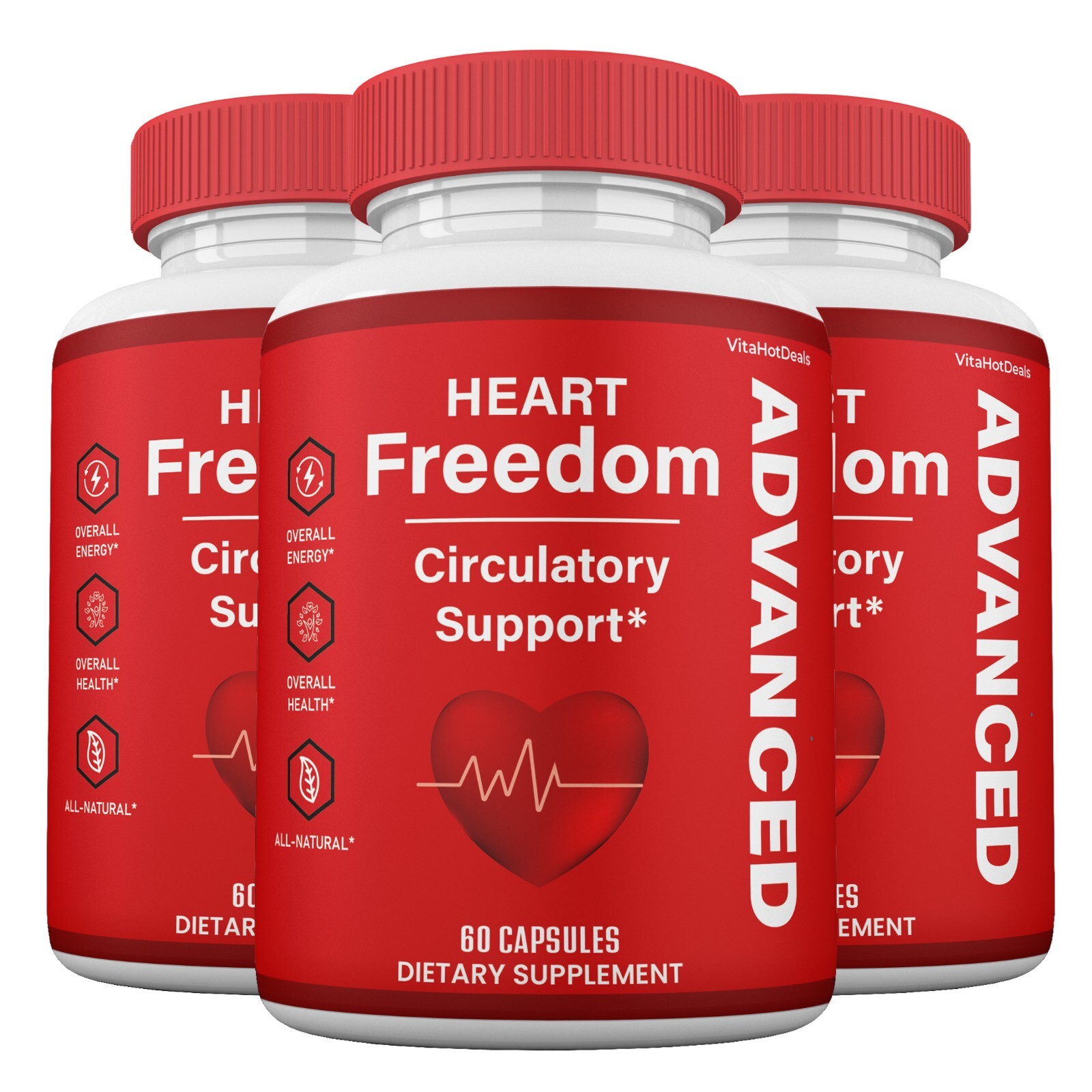 Heart Freedom Capsules, Heart Freedom Pills Circulation & Blood Support (3 pack)