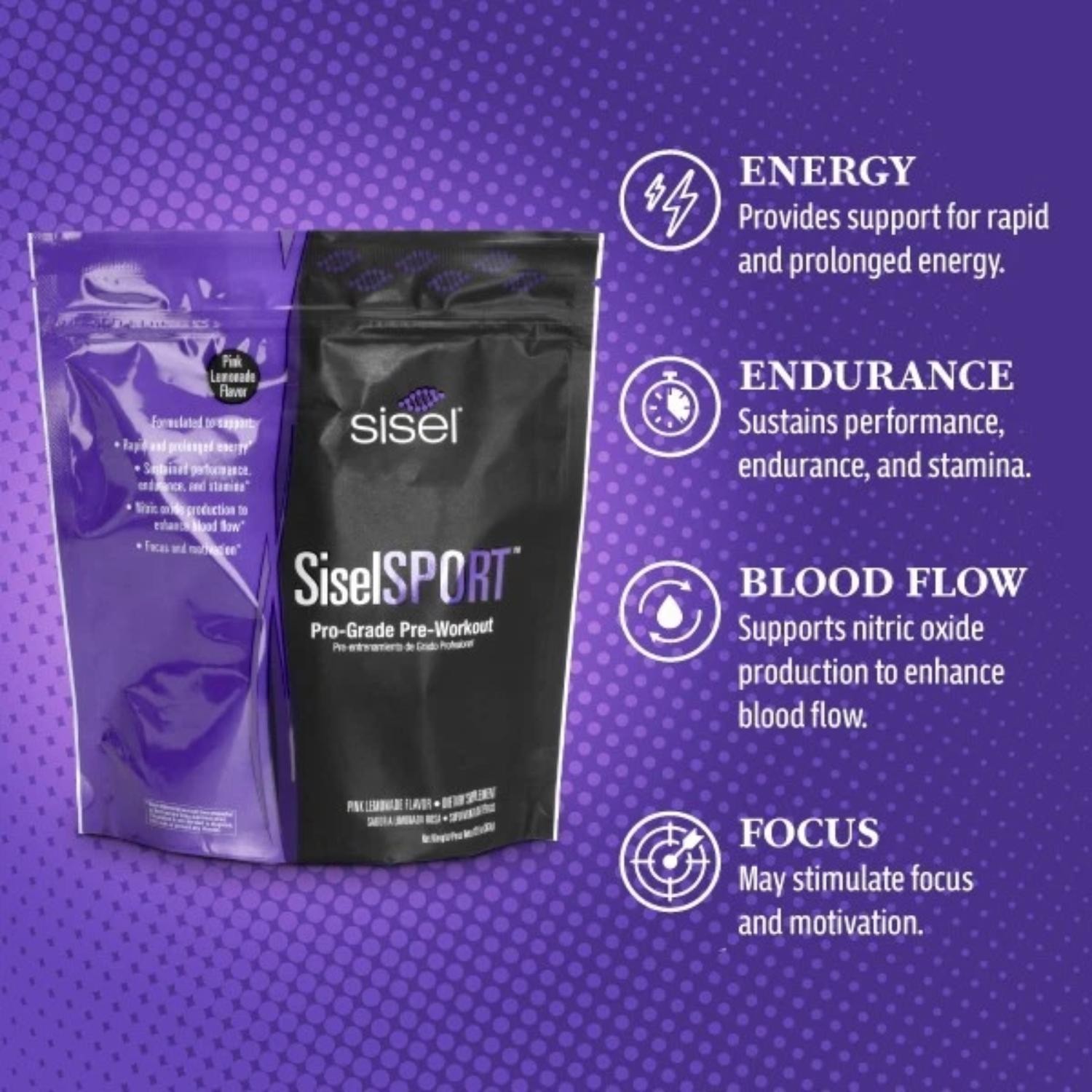 SiselSport Pink Lemonade – Natural Energy & Electrolyte Drink Mix – 30 Servings