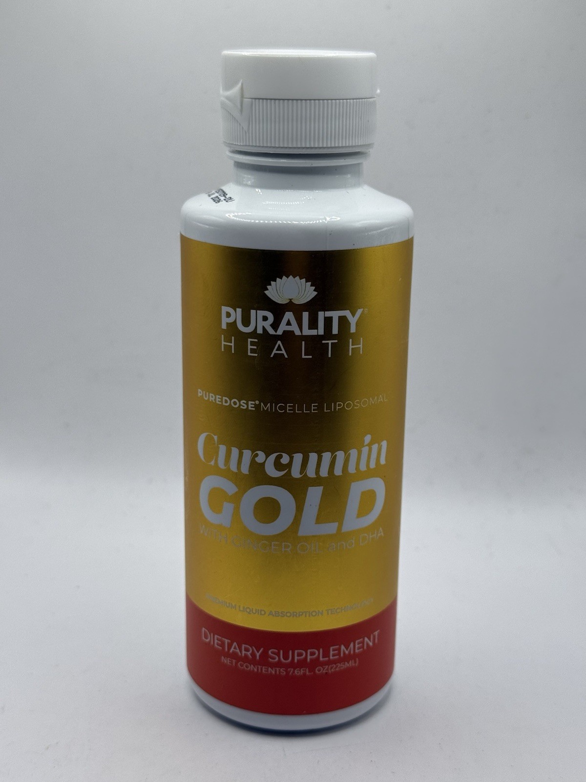 Purality Health Curcumin GOLD Micelle Liposomal w/ Ginger Oil & DHA – 7.6 oz