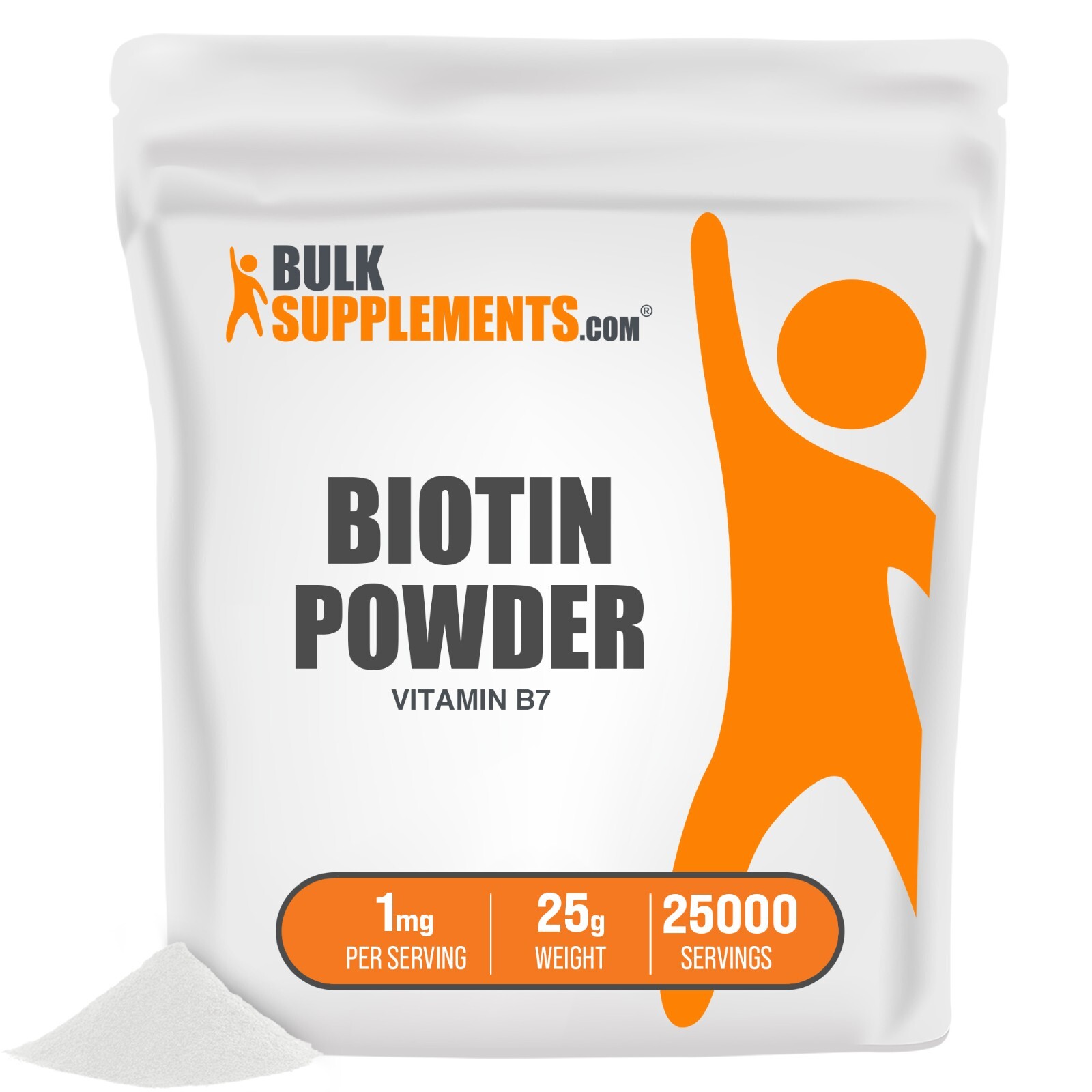 BulkSupplements Pure Biotin (Vitamin B7) Powder 25g – 1mg Per Serving