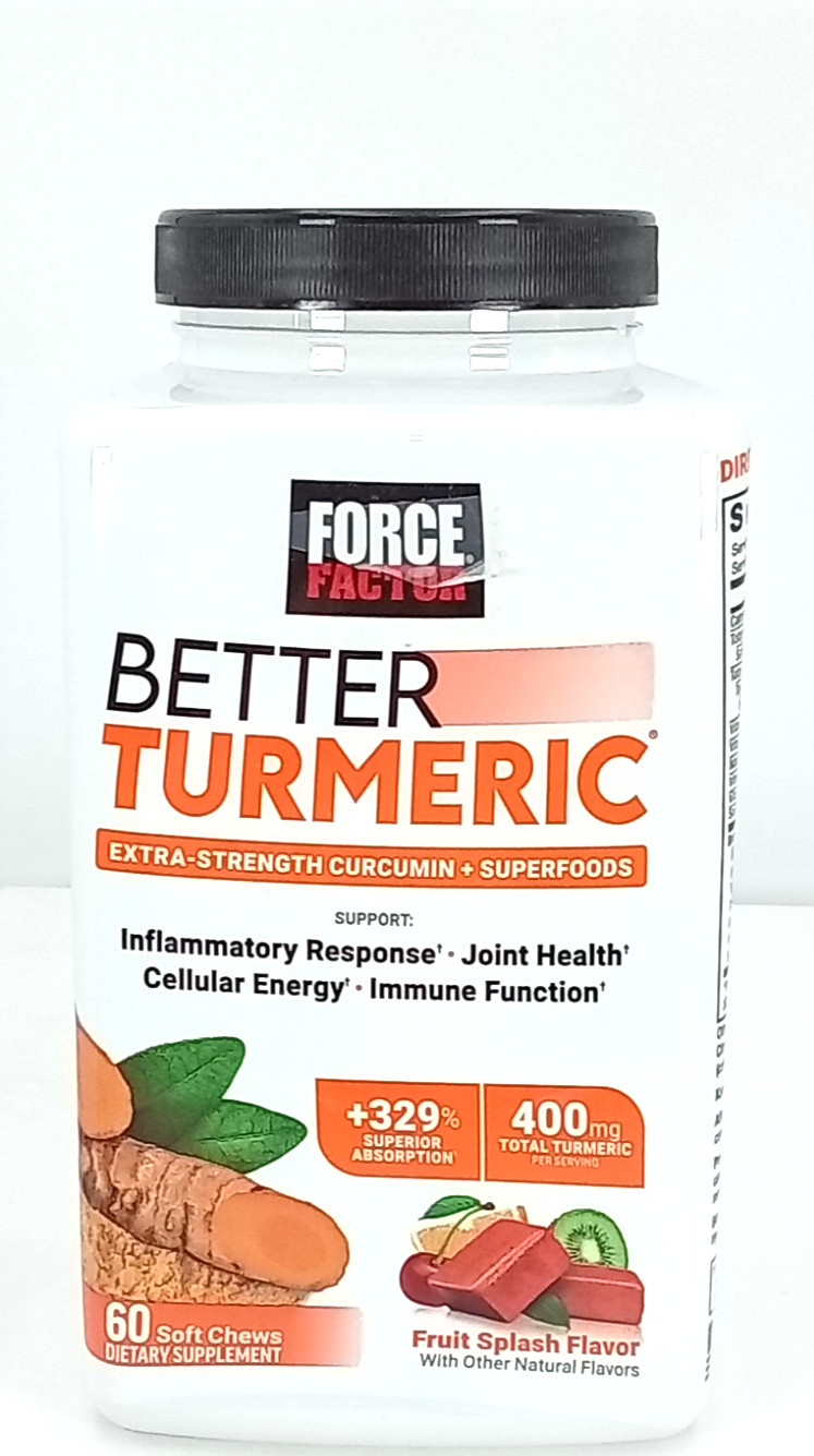 Force Factor Better Turmeric Chews, Inflammation Support, Fruit Splash, 60 Chews