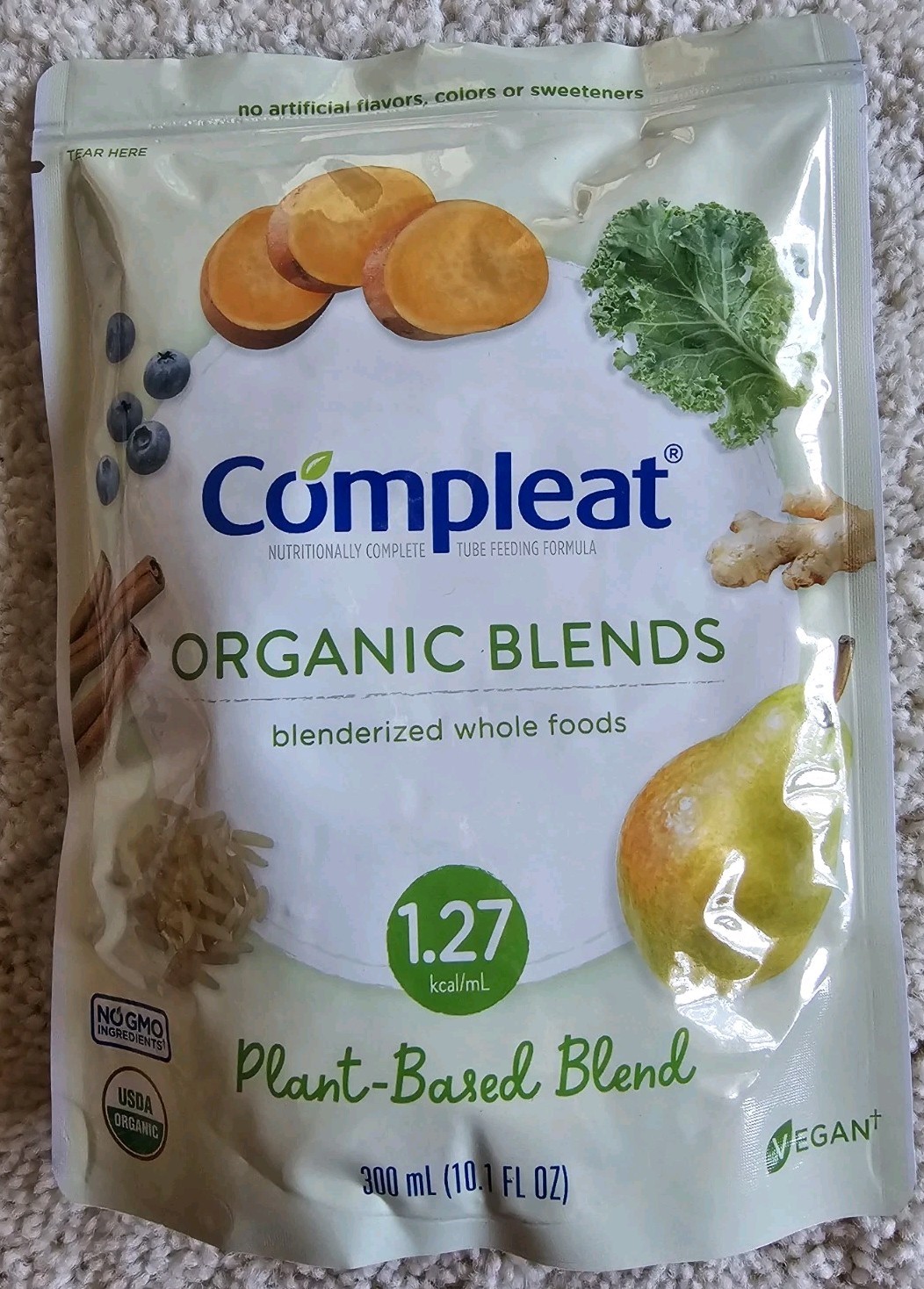 (18) Compleat Organic Blends Tube Feeding 10.1 oz Plant-Based & Chicken-Garden