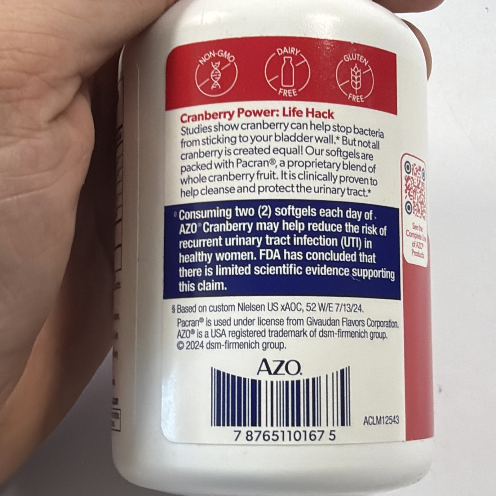 AZO Cranberry Softgels Maximum Strength 100ct Defeat UTI’s Sealed 09/2027