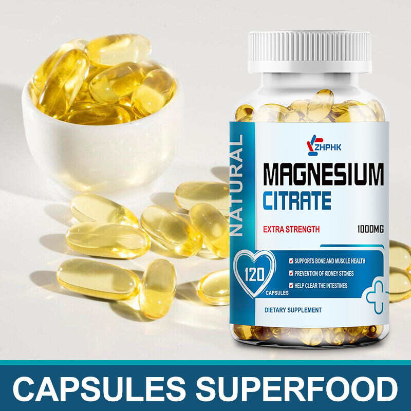 2 Packs, Magnesium Citrate, 1000 mg, 240 Capsules (2×120) Muscle & Bone Health