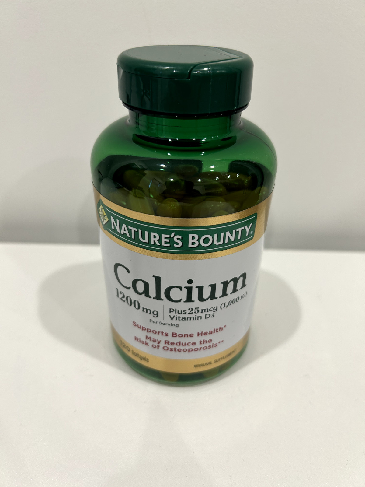 Nature’s Bounty Calcium 1200 mg with Vitamin D3 120 Softgels Expires 06/28