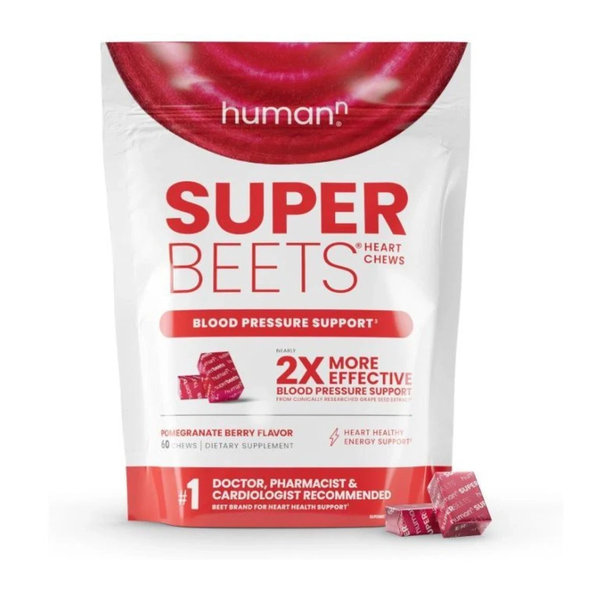 SuperBeets Heart Chews, Boost Nitric Oxide, Healthy BP & Natural Heart Energy