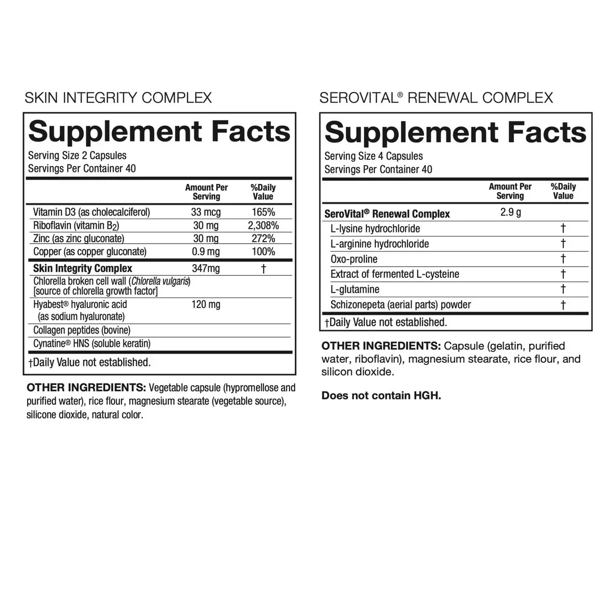 SeroVital Skin Revive 240-Capsules 40 Days Supply Anti-Aging Dietary Supplements