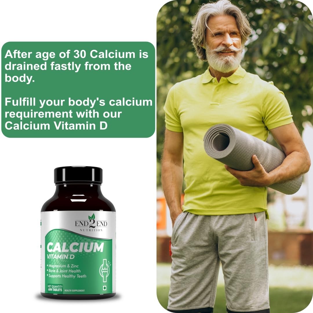 3 Pack End2.End Nutrition Calcium Zinc D 360 Tablets Veg