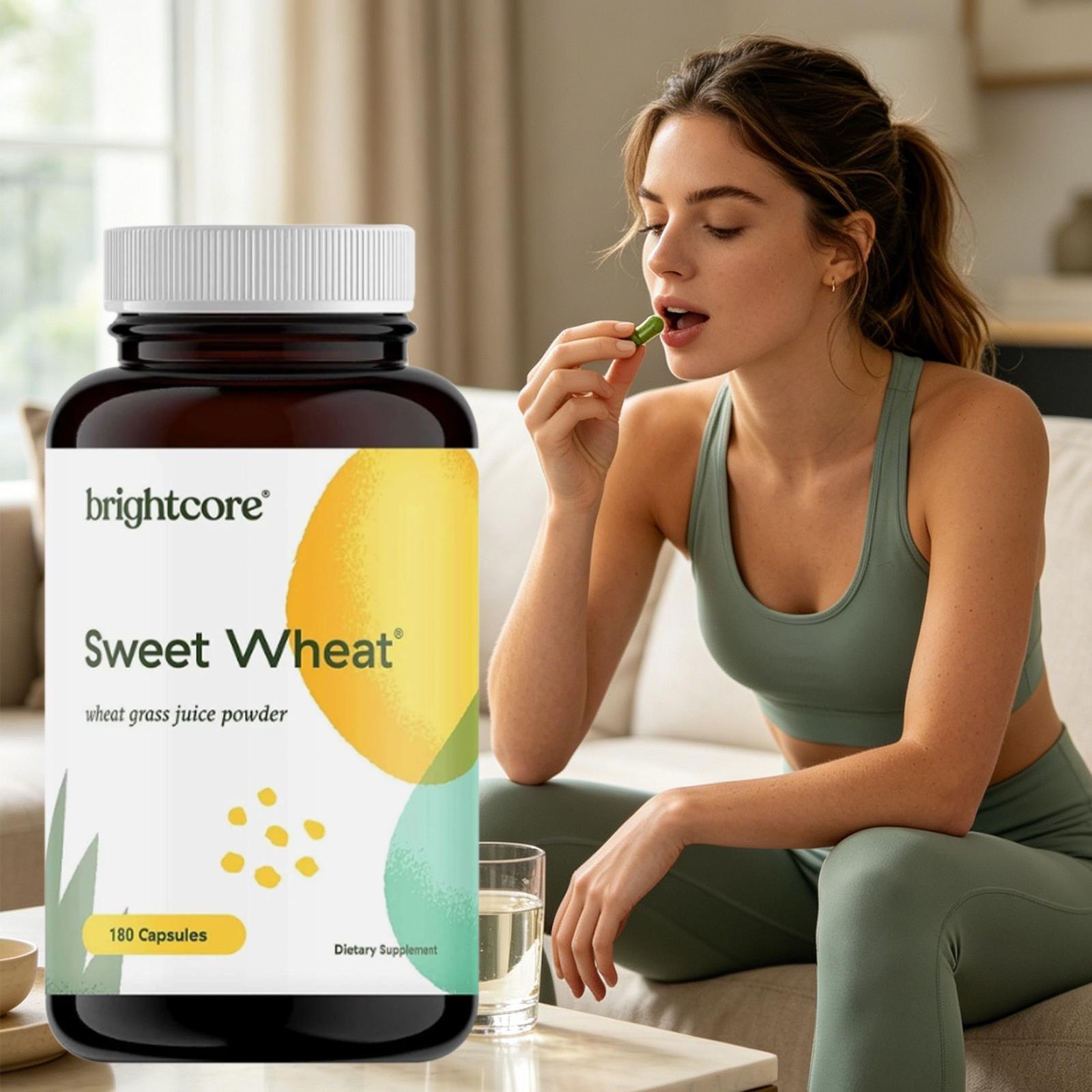 Brightcore Nutrition Sweet Wheat, Ready-to-Drink Athletic Greens, Super Greens