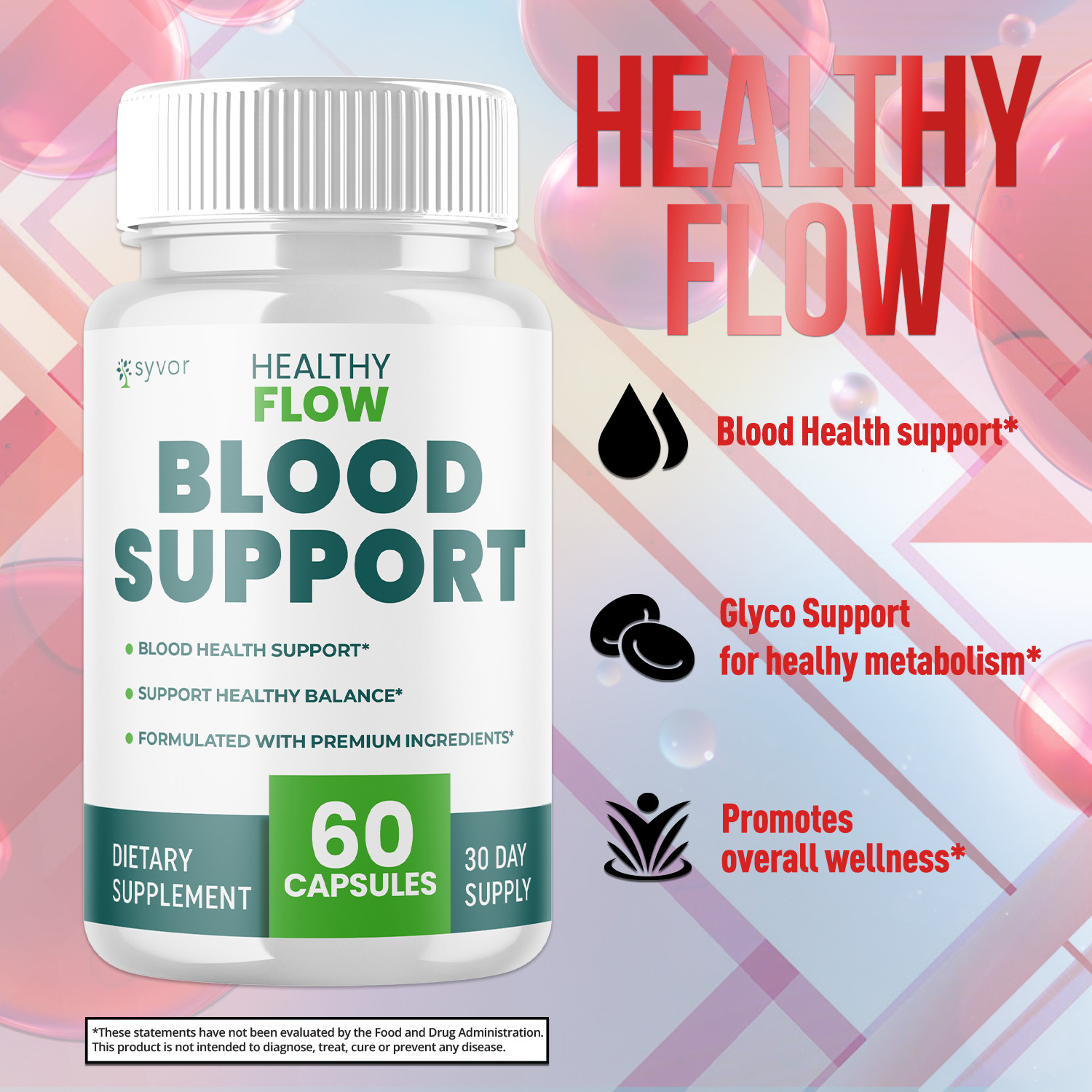 Healthy Flow Blood Advanced Formula, HealthyFlow Support Supplement 60 Capsules