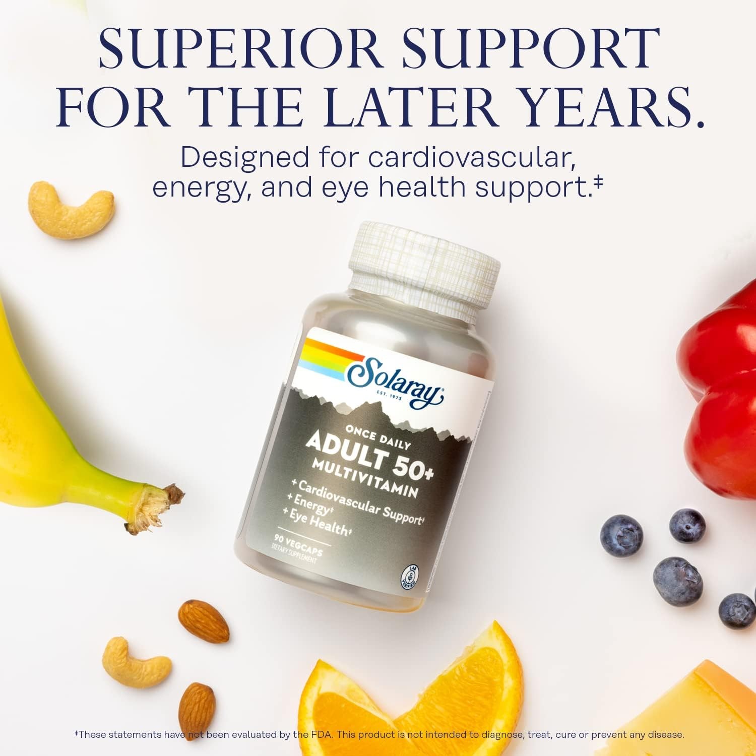 Solaray Once Daily Adult 50+ Complete Multivitamin for Women&Men,Essential Vitam