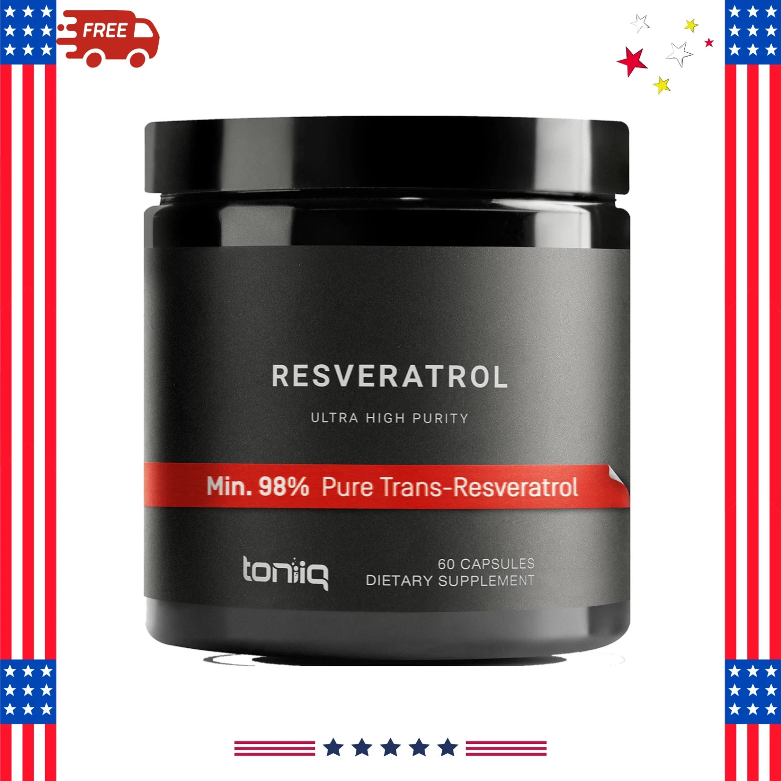 Trans Resveratrol 600mg 98% Pure, Highly Purified Bioavailable Resveratrol 60c