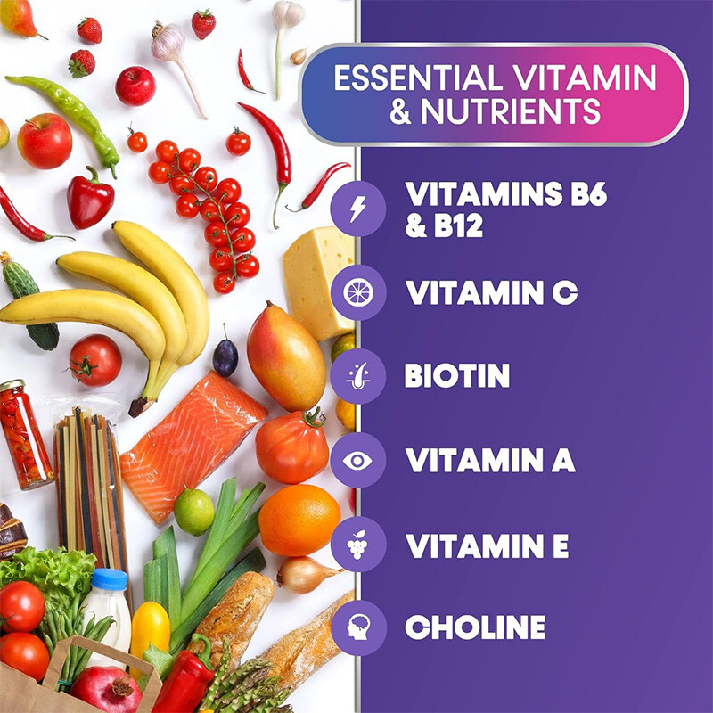 Multivitamin A, C, D, E, B12, B6 And B2+ Immune Support, Promote Bone Growth