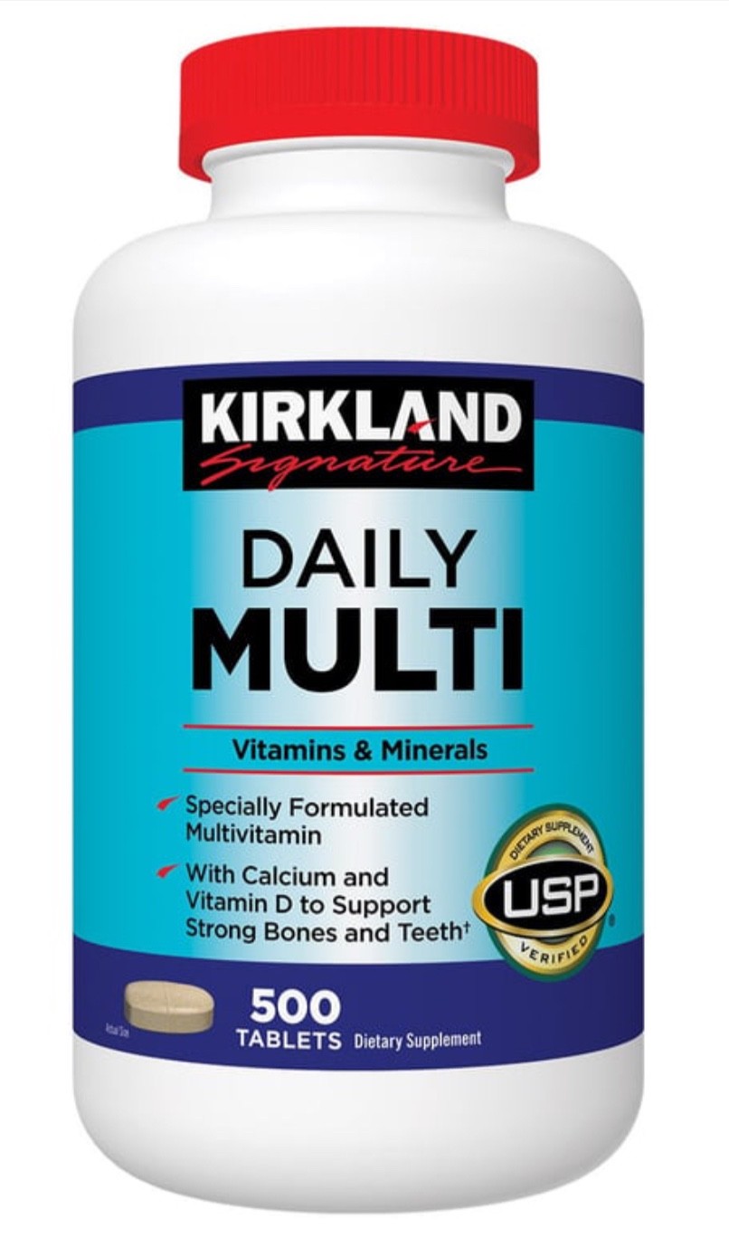 Kirkland Daily Multi, 500 Tablets, Multivitamin, With Calcium & Vitamin D, – USP