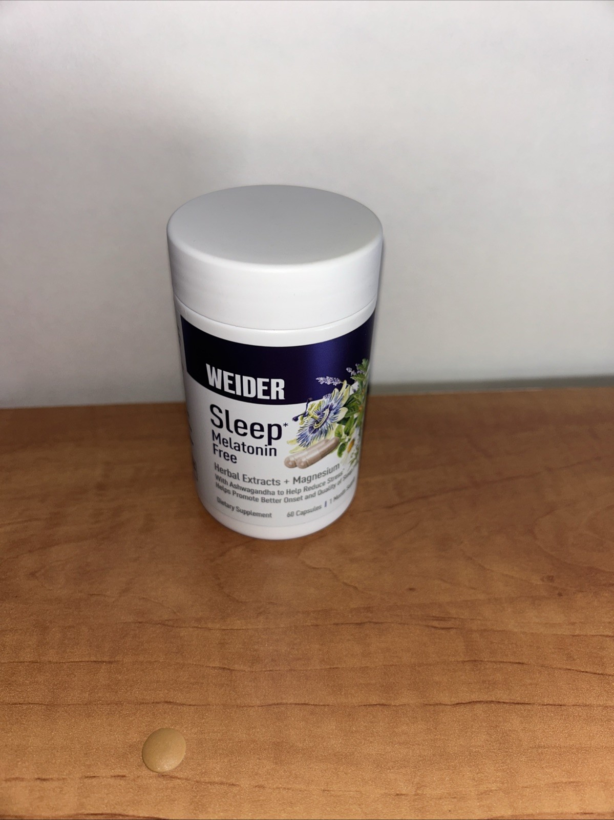 WEIDER Sleep Aid Melatonin-Free 60ct Herbal + Magnesium Capsules