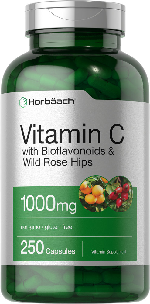 Vitamin C 1000mg | 250 Capsules | With Bioflavonoids and Rose Hips | by Horbaach
