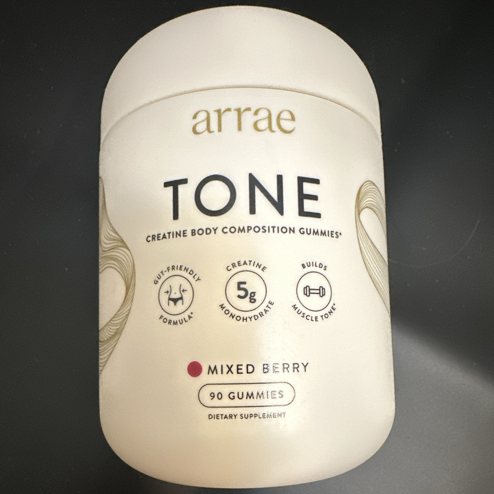 arrae TONE Creatine Body Composition Gummies Mixed Berry 90 Gut-Friendly 08/2027