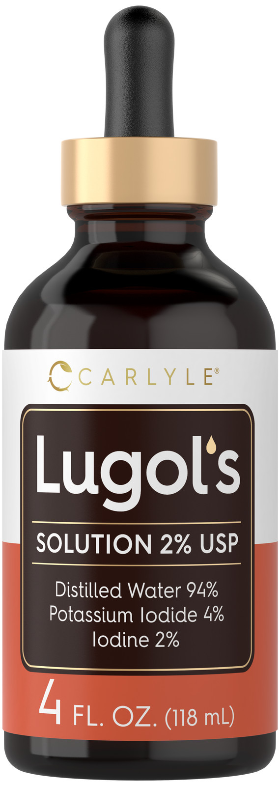 Lugols Iodine 2 % Solution | 4 fl oz | Potassium Iodide and Iodine | by Carlyle