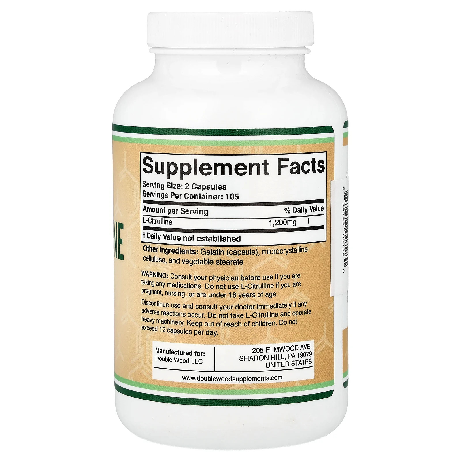 L-Citrulline, 210 Capsules (600 mg per Capsule)