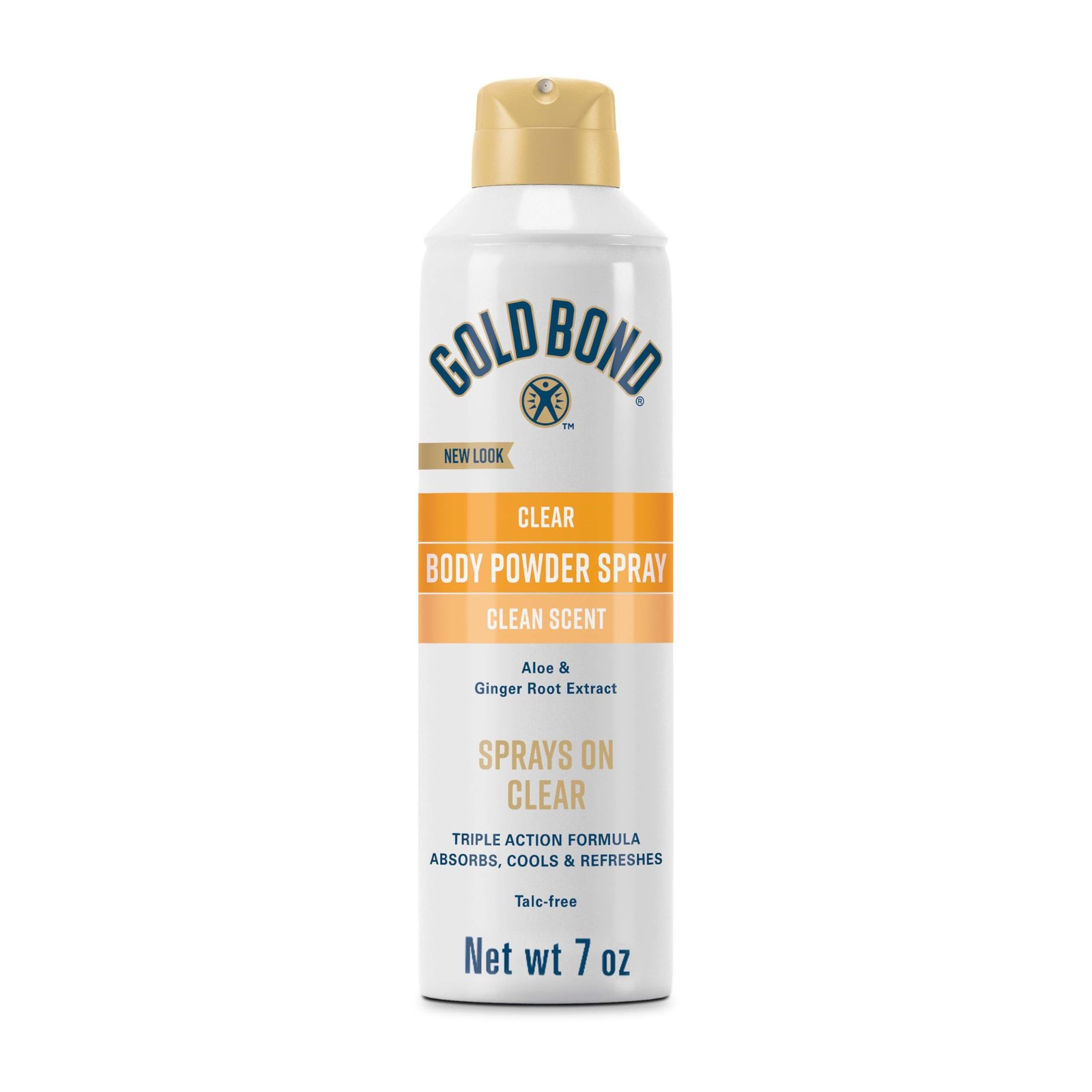 Gold Bond No Mess Clear Invisible Body Powder 7 Ounce (Pack of 1), White