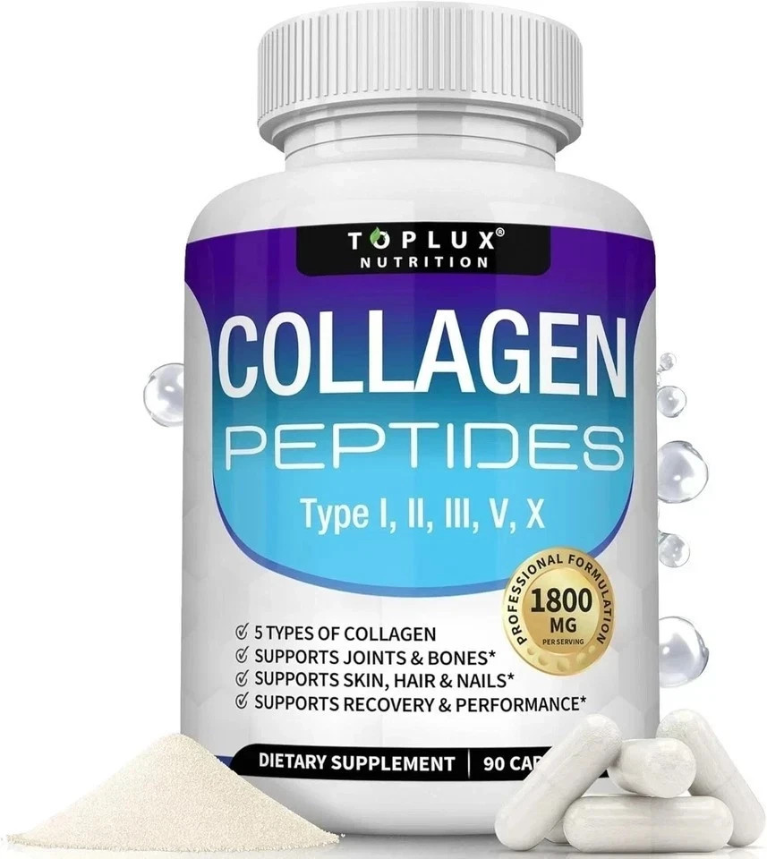 Advanced Collagen Peptides 1800 MG Hydrolyzed Anti-Aging (Types I,II,III,V,X)