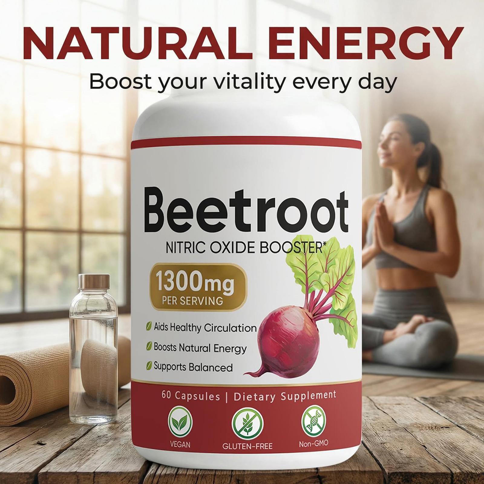 – Beetroot Lemeli 1300mg, Lemeli Beet Root Supplement 60 Capsules