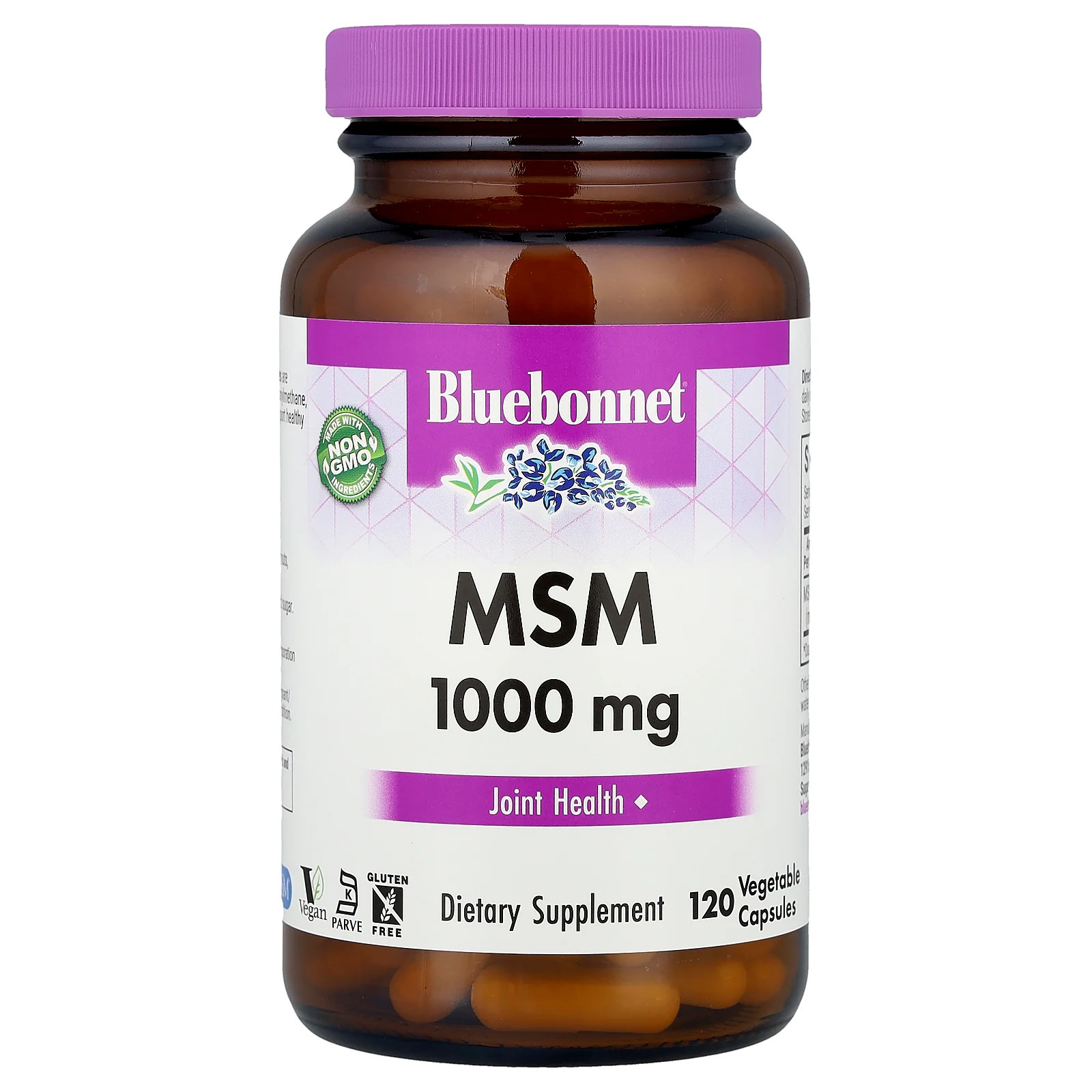 2 X Bluebonnet Nutrition, MSM, 1,000 mg, 120 Vegetable Capsules