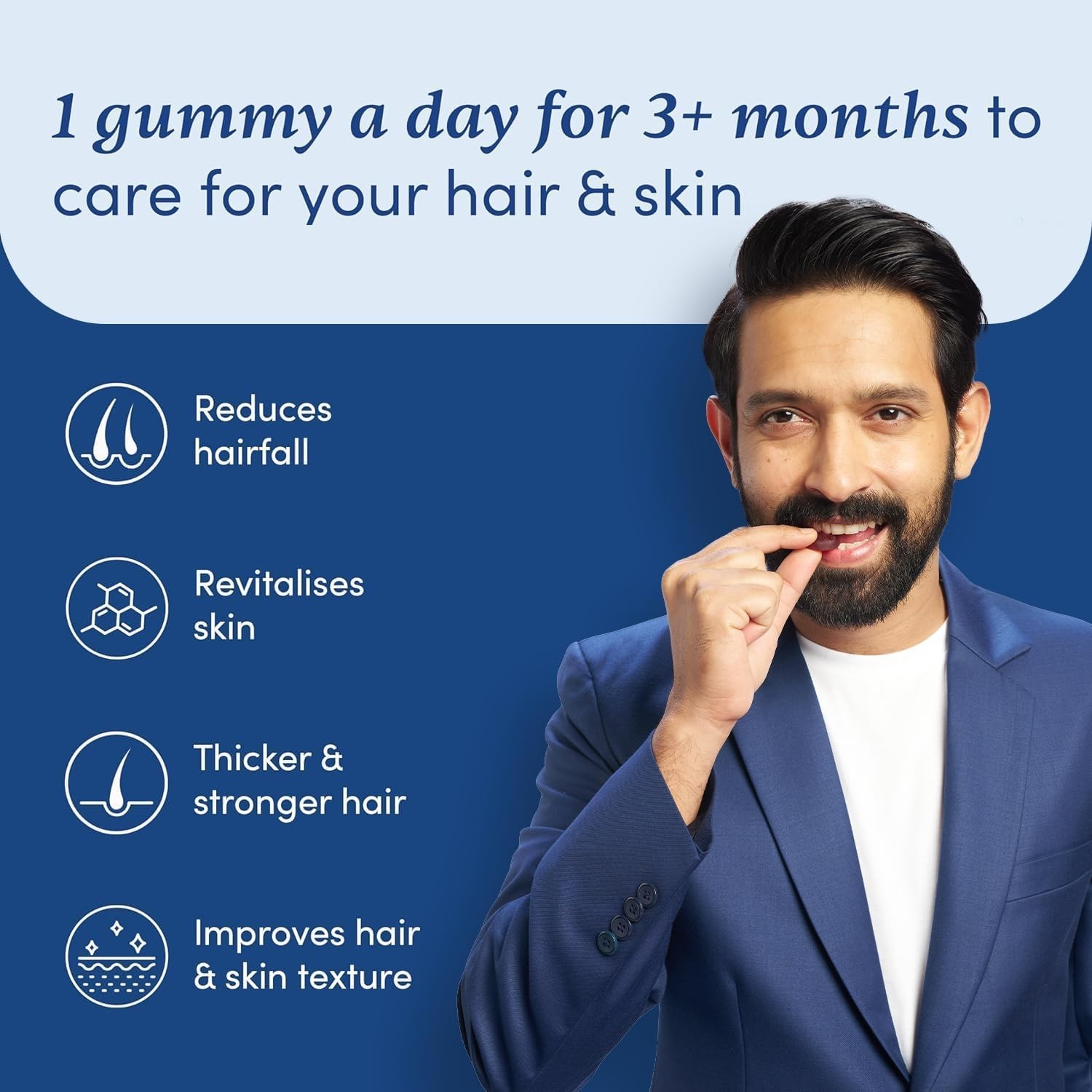 Man Matters Biotin Hair Gummies | 90 Day Pack For Stronger and Healthier Hair