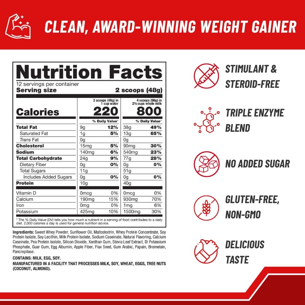 Naturade Weight Gain Nutrition Drink Mix for 20.3 Ounce (Pack of 1), Vanilla
