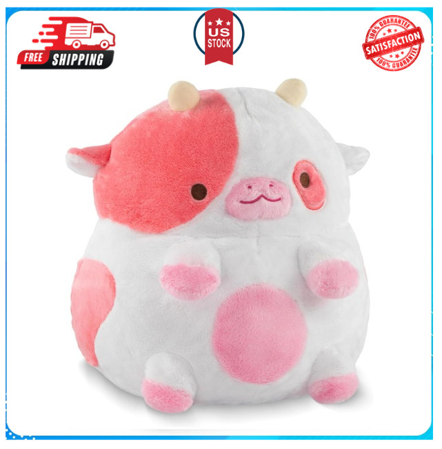 Heatable Strawberry Scented Cow Plush for Period Cramp Relief & Emotional Sup…