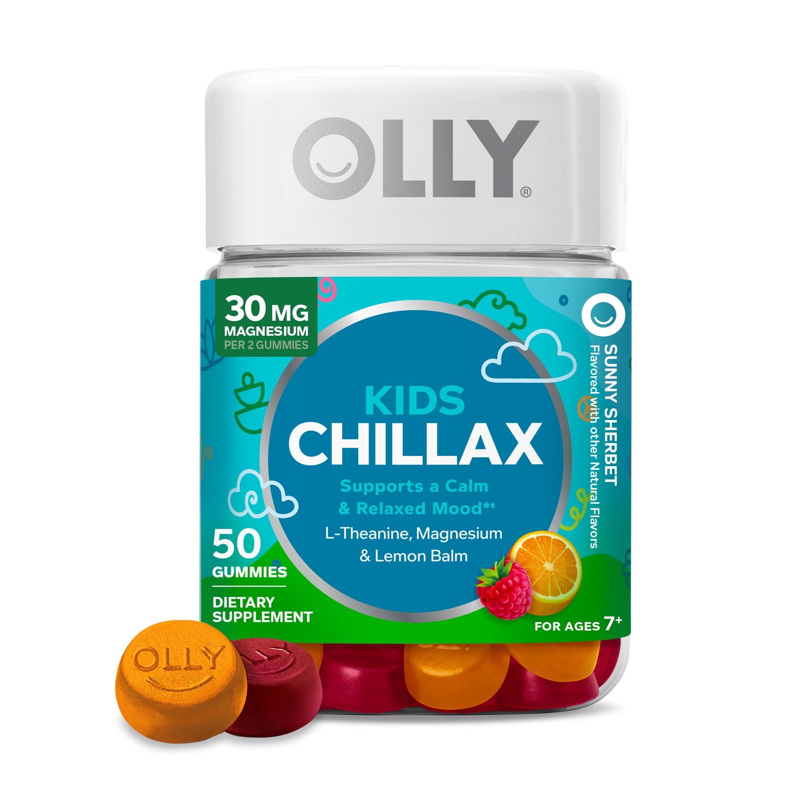 Kids Chillax Gummy Supplement with Magnesium and L-Theanine, 50 Count