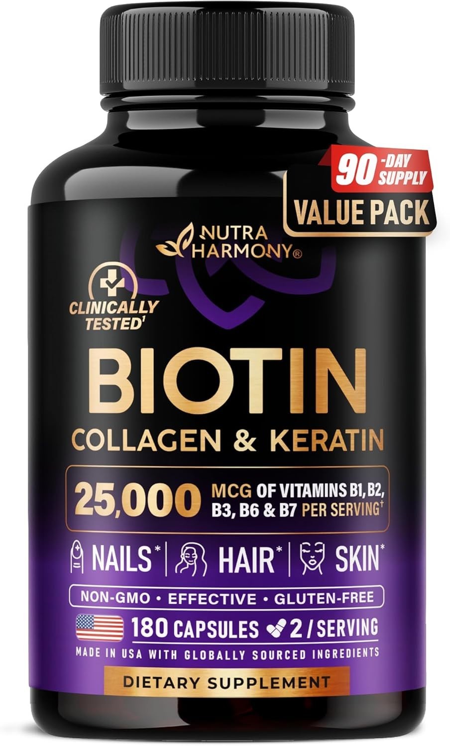 Biotin | Collagen | Hyaluronic Acid | Keratin – Support Normal Hair Growth Cycle