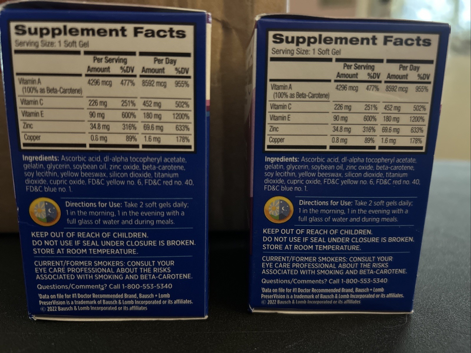 Bausch & Lomb PreserVision AREDS Softgels, 60 Ct – 2 Pack
