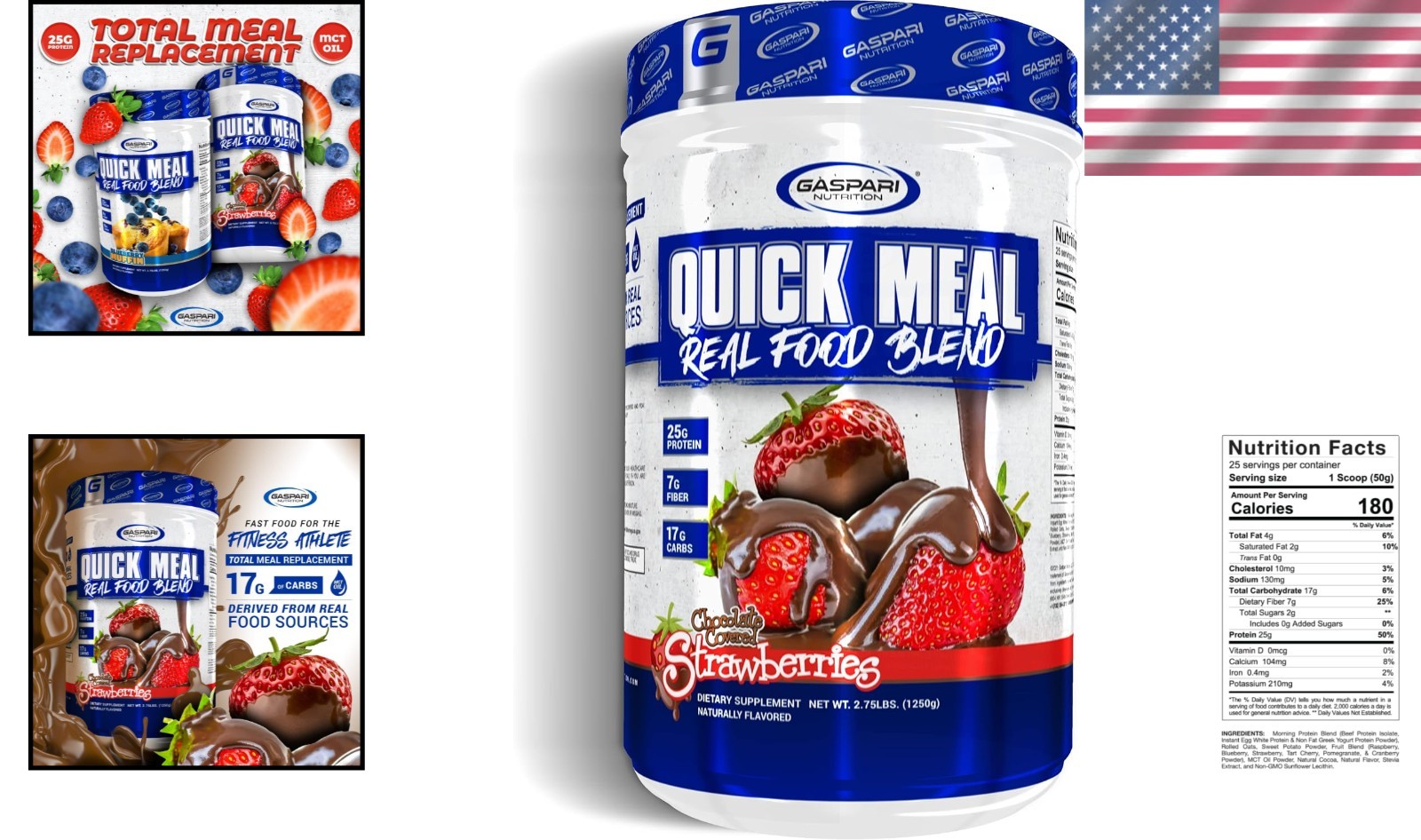 Gaspari Quick Meal: Complete Protein Shake with Real Food Ingredients, 44 oz