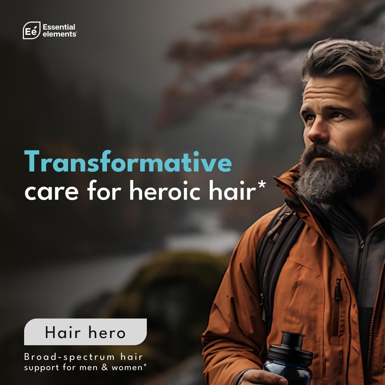 Essential Elements Hair Hero | 5000mcg Biotin for Men | Growth & Strength (60ct)