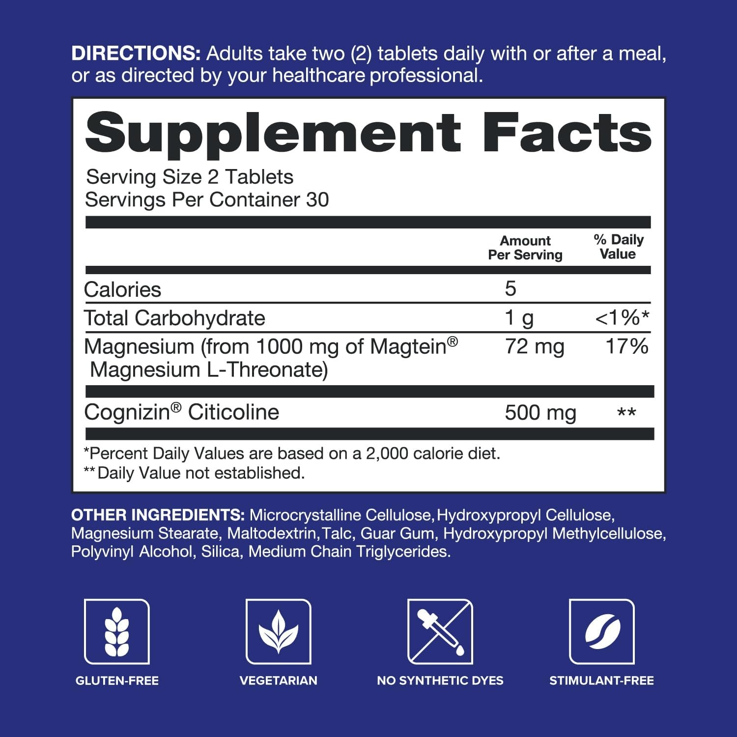 Qunol Brain Health Memory Plus, Magnesium L-Threonate & Citicoline,…