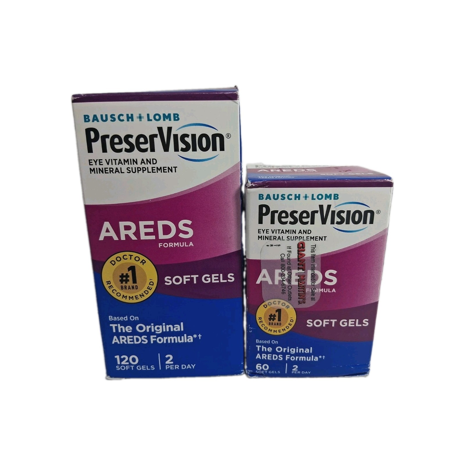 Bausch + Lomb PreserVision Areds Soft Gels 180 Softgels Lot Of 2 New 05/26