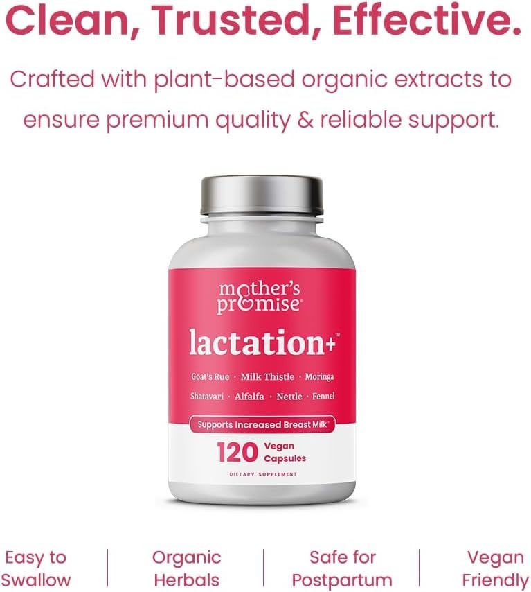 Lactation Support Breastfeeding Supplement with Organic Moringa, Goat’s Rue
