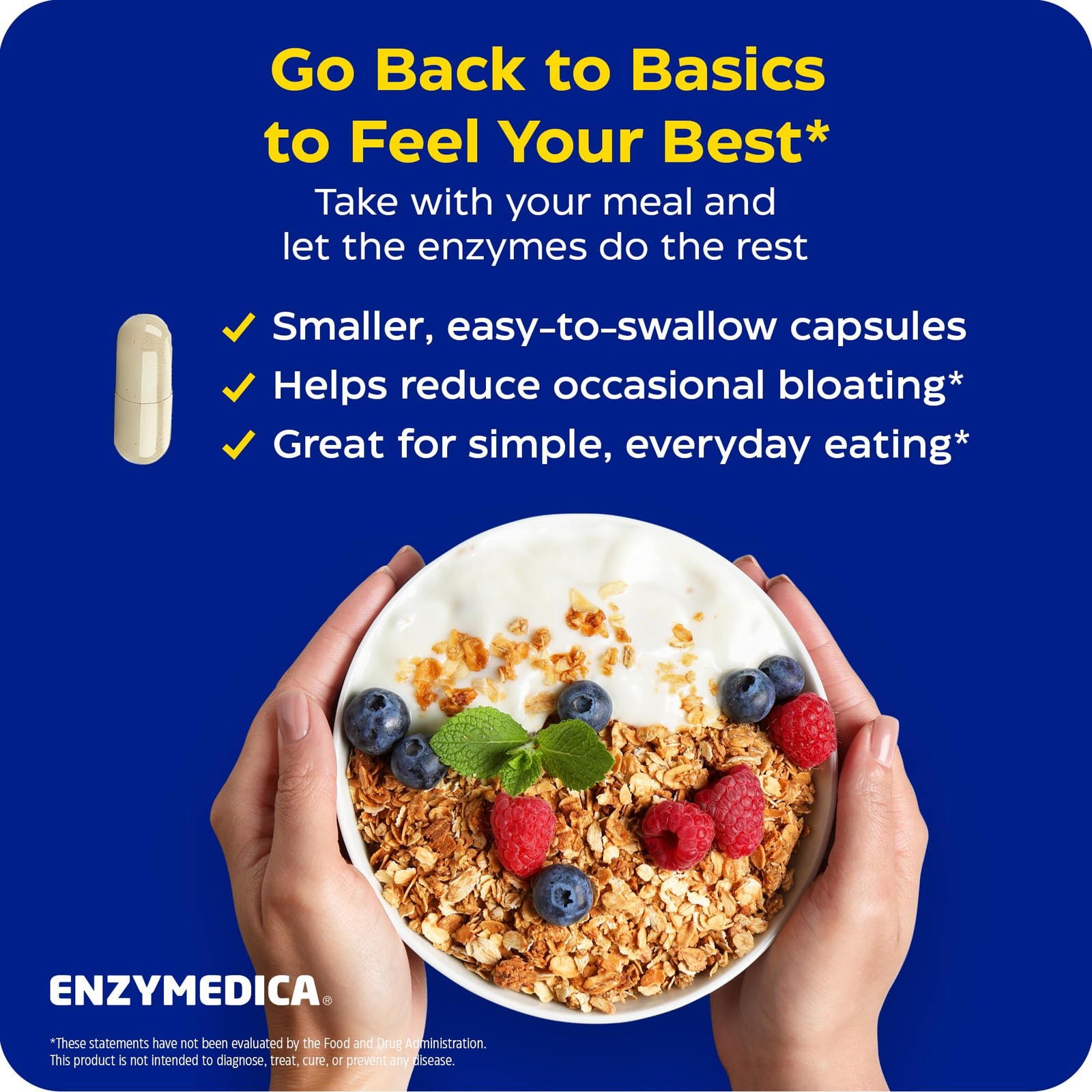 Enzymedica Digest Basic – Digestive Enzyme 30 Count (Pack of 1), No Color