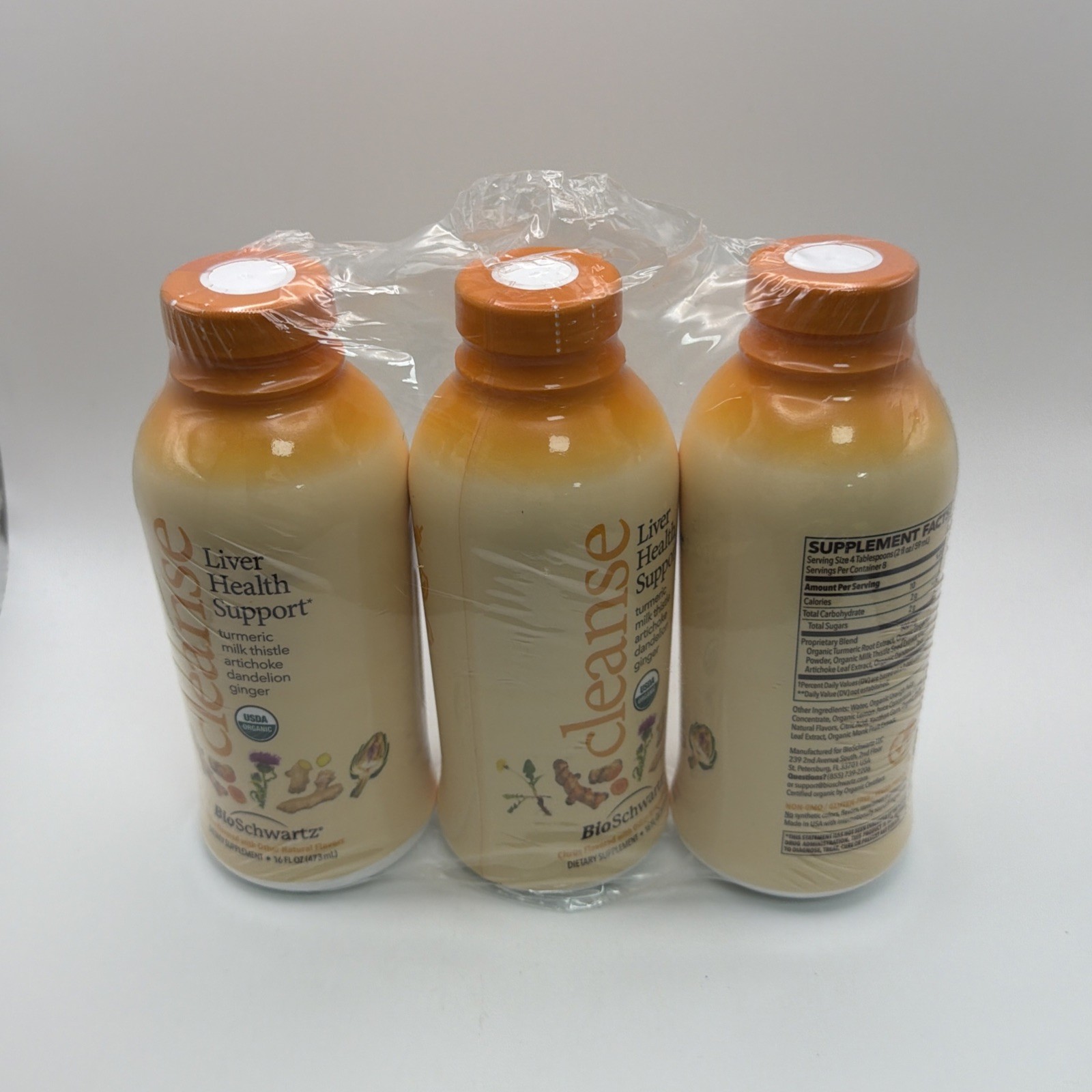 NEW- BioSchwartz Organic Liver Health Support Liquid Cleanse – 3 Pk (16oz Each)